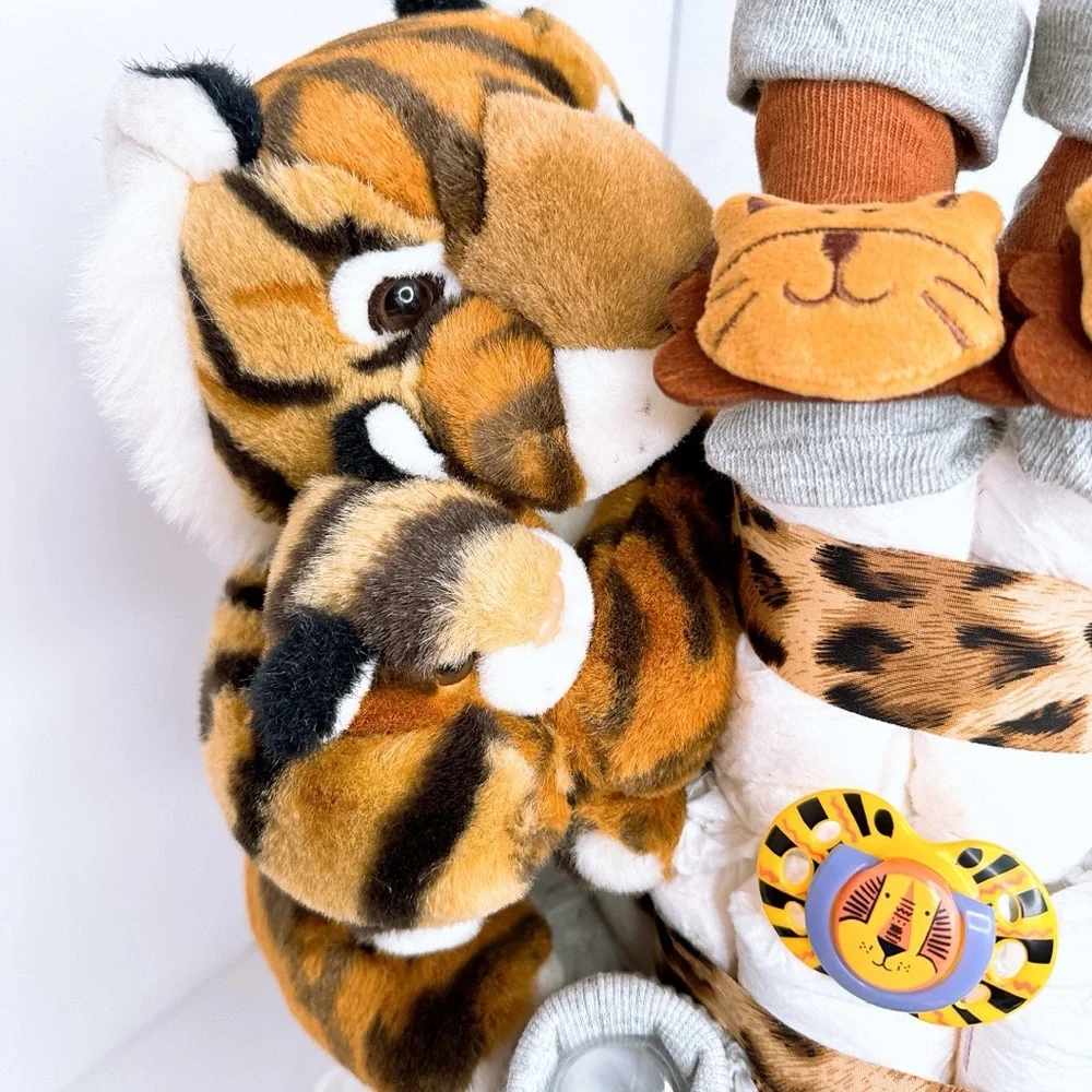 Tiger Diaper Cake, Safari Baby Shower